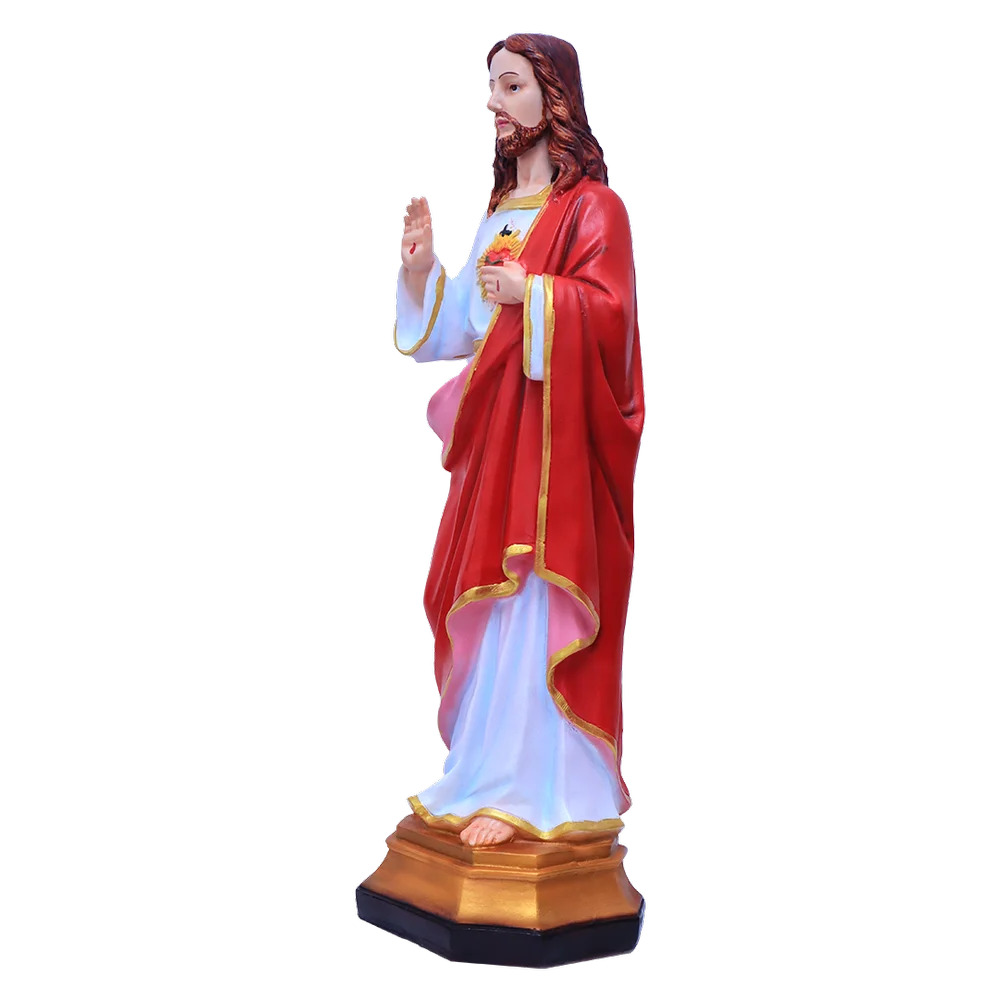 White And Red Christ Polyresin Statue thumbnail 2