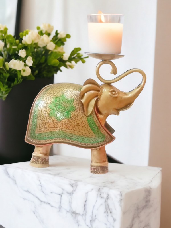 Metal Elephant TeaLight Candle Holder thumbnail 2