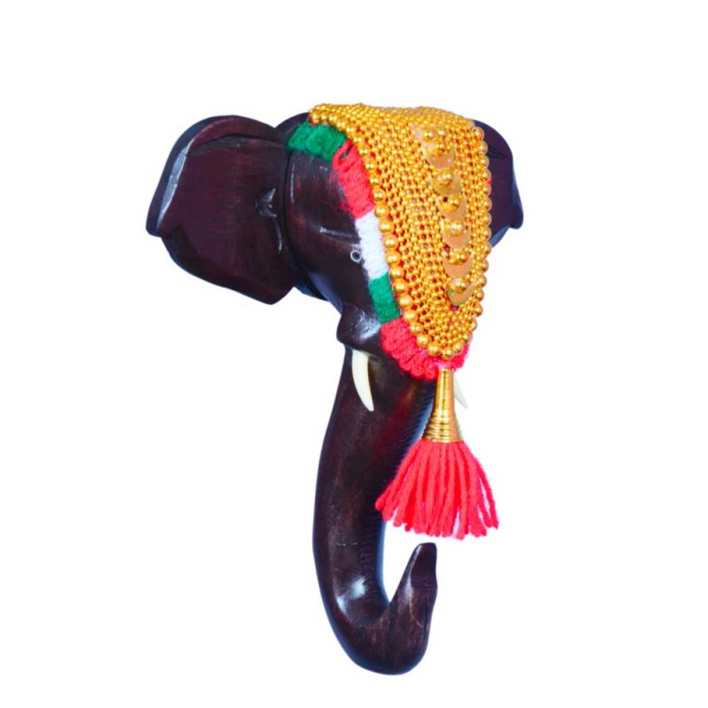 Elephant Nettipattam Pooram Head Wall Hanging 6x6