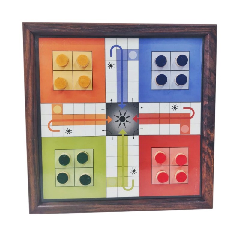 Wooden 2 In 1 Ludo Snakes And Ladders Set