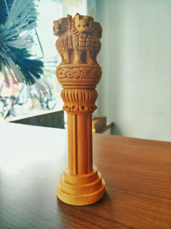 Wooden Ashoka Stambh - 6inch