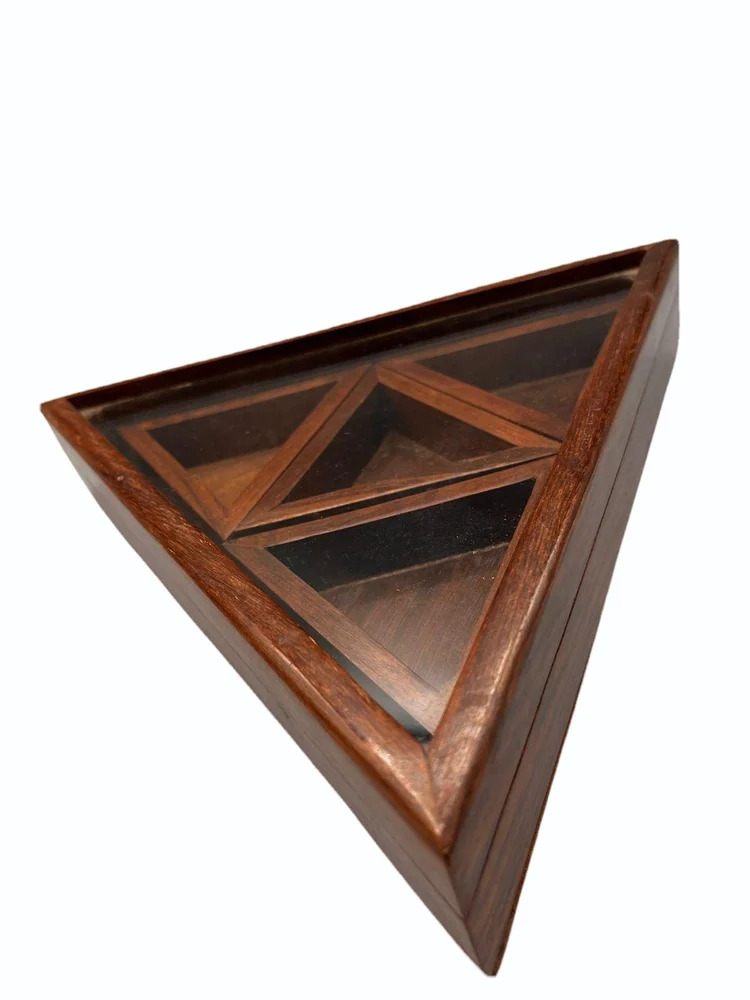 Wooden Spice Box Triangular