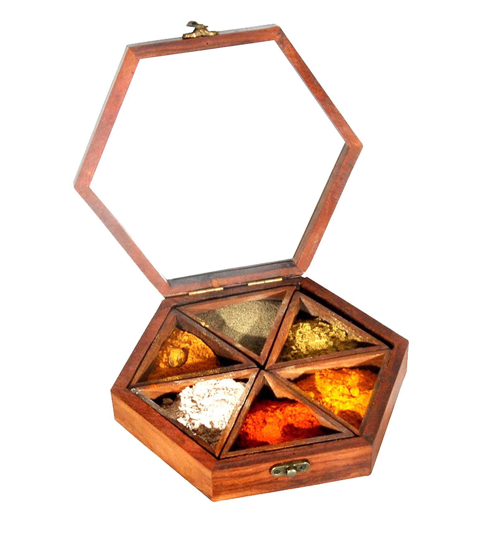 Wooden Spice Box Hexagonal thumbnail 3