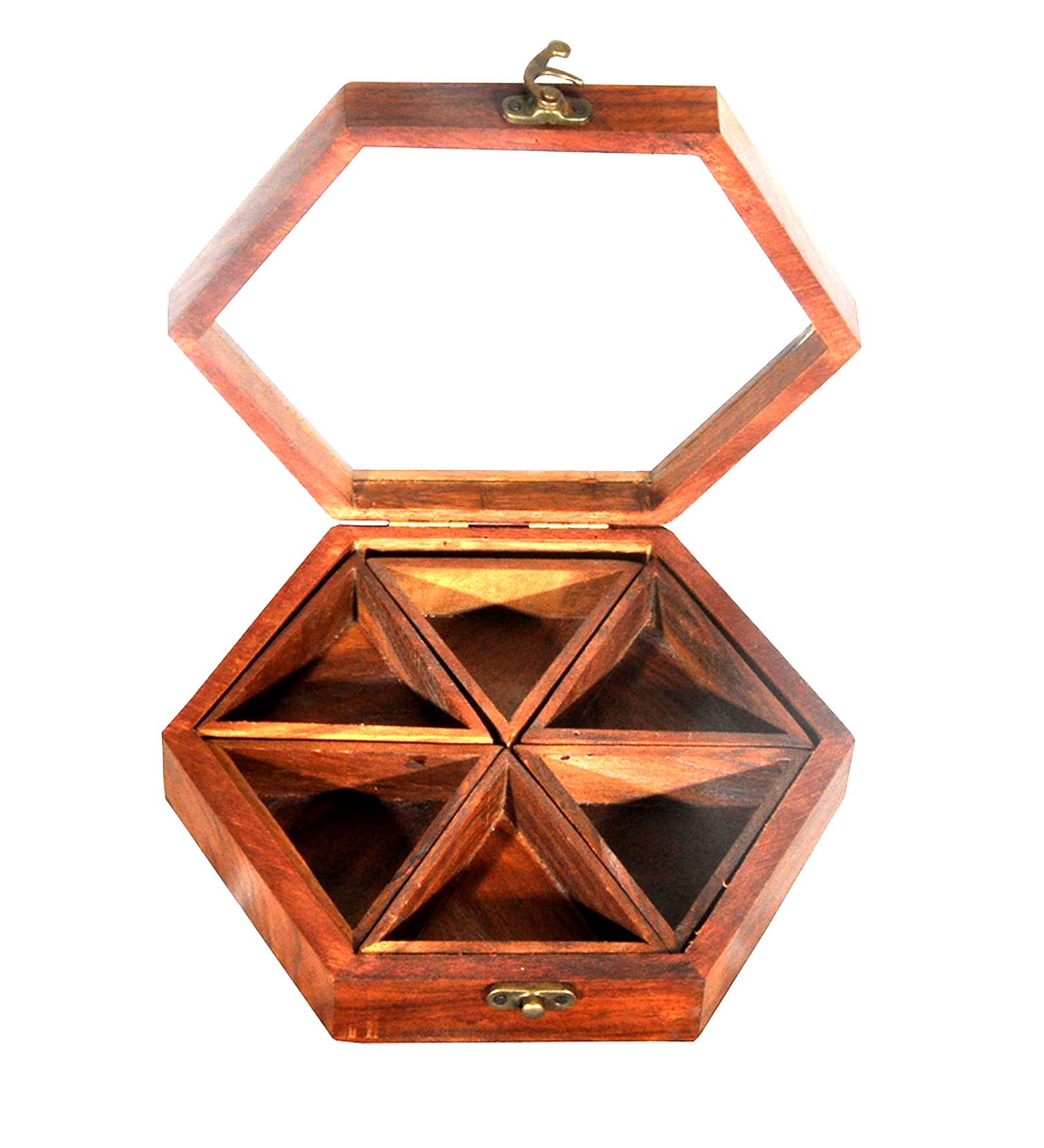 Wooden Spice Box Hexagonal thumbnail 4