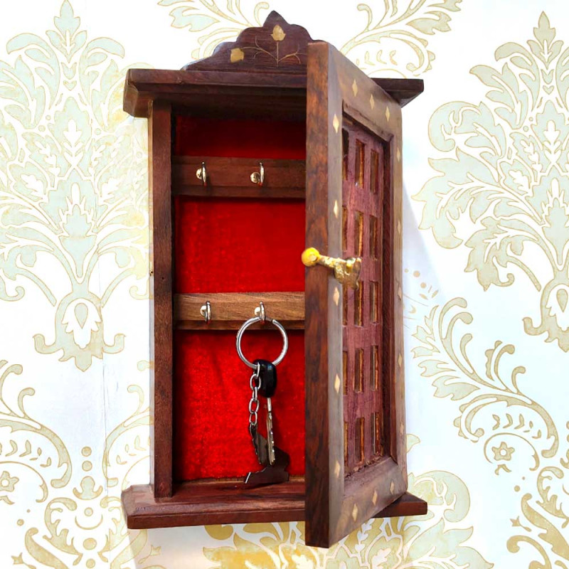 Wooden Almirah Shaped Wooden Key Holder