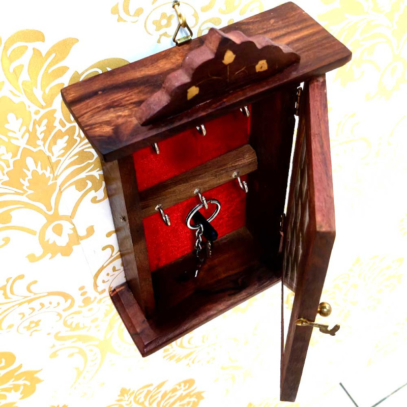 Wooden Almirah Shaped Wooden Key Holder thumbnail 2