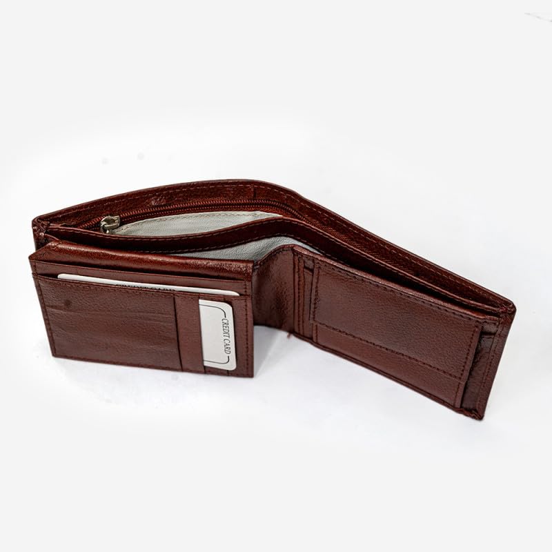 Classic Brown Textured Genuine Leather Wallet for Men thumbnail 2