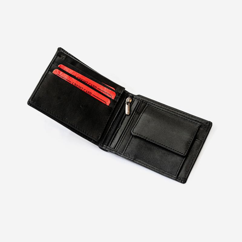 Classic Black Textured Genuine Leather Wallet for Men thumbnail 2