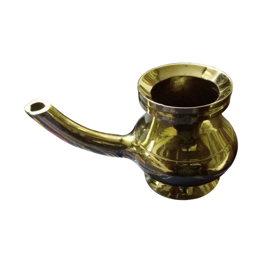 Bronze Metal Alloy Kindi Traditional Pitcher (Golden, 5 x 7 inches)