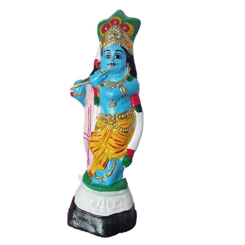 Paper Mache Lord Krishna idol 15inches thumbnail 3