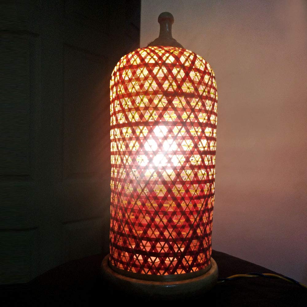 Bamboo Crafted Table Desktop Light Lamp thumbnail 2