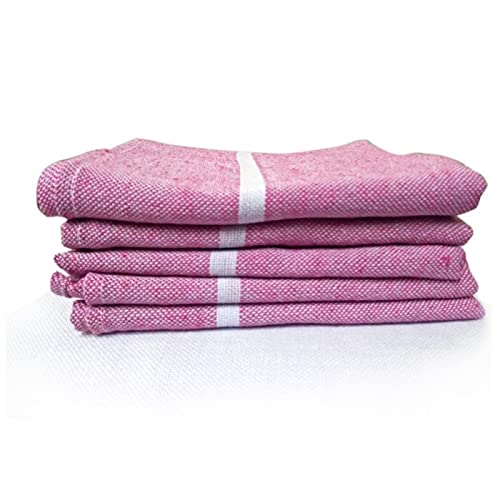 Light Edge Stitched Cotton Bath Towel Thorthu for Bathroom & Multipurpose Use (Rose, Set of 3) (58 x 28 inches)