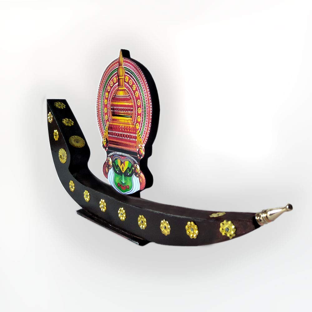 Traditional Miniature Model Mild Fiber Board Kathakali Snake Boat Souvenir with Decorative Print (10 x 7 inches) thumbnail 2