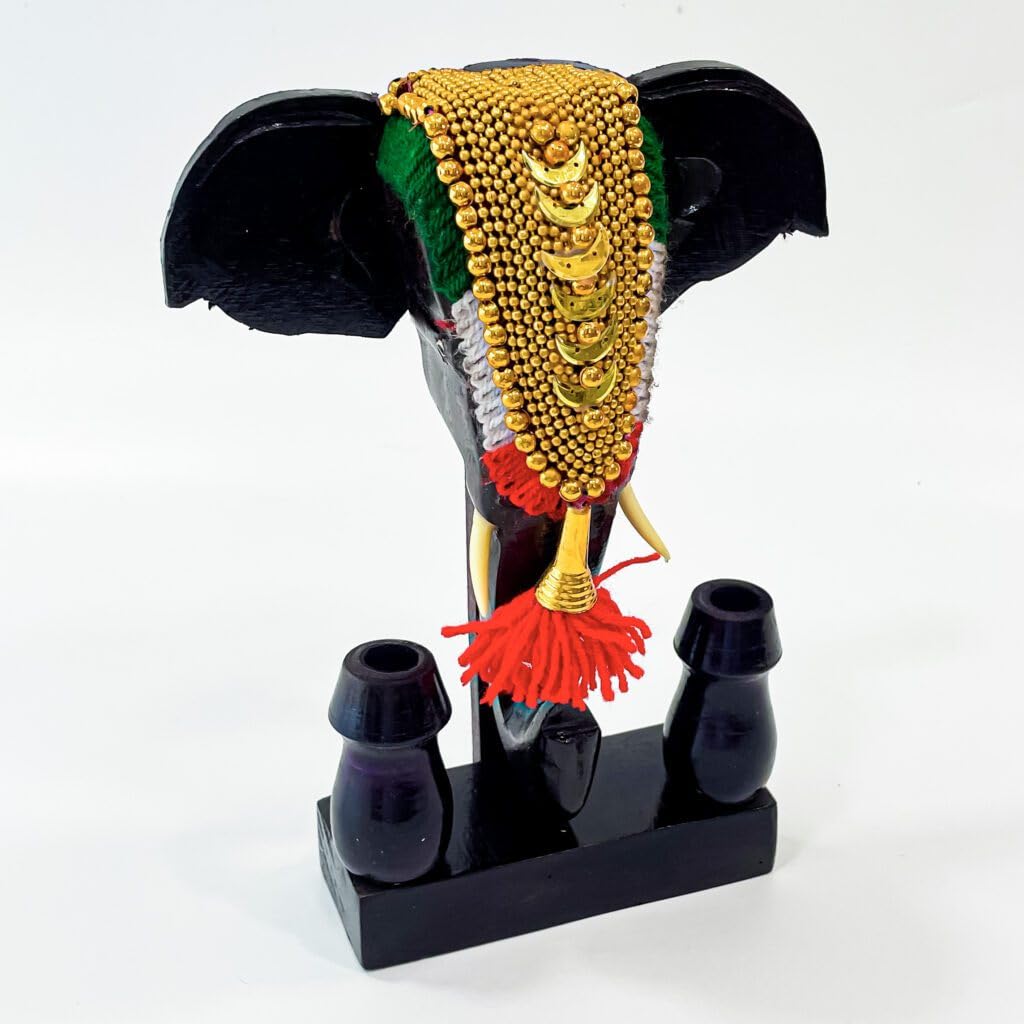 Pooram Elephant Pen Stand with Nettipattam thumbnail 4