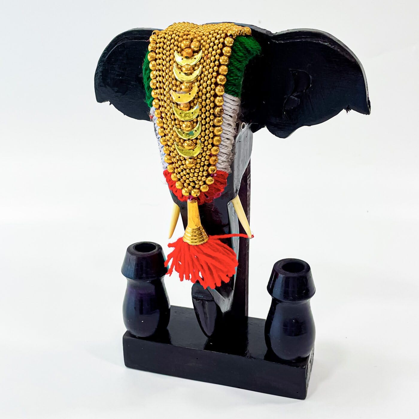 Pooram Elephant Pen Stand with Nettipattam thumbnail 3