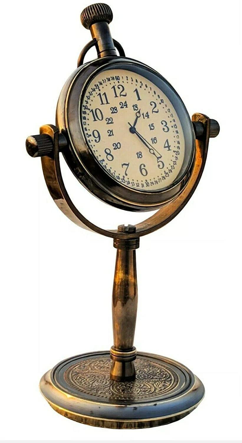 Antique Brass Rounded Shape Table Clock thumbnail 4