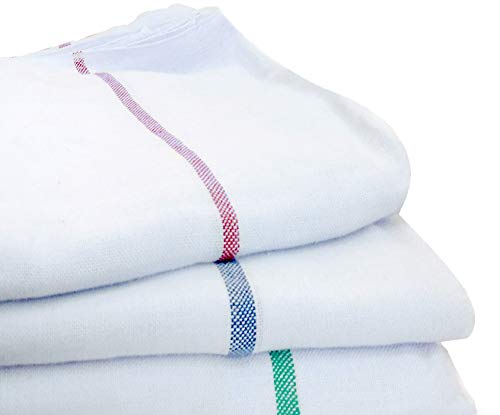 Kerala Bath Towel (Set of 3 Pieces, White, 25 x 48 Inches)