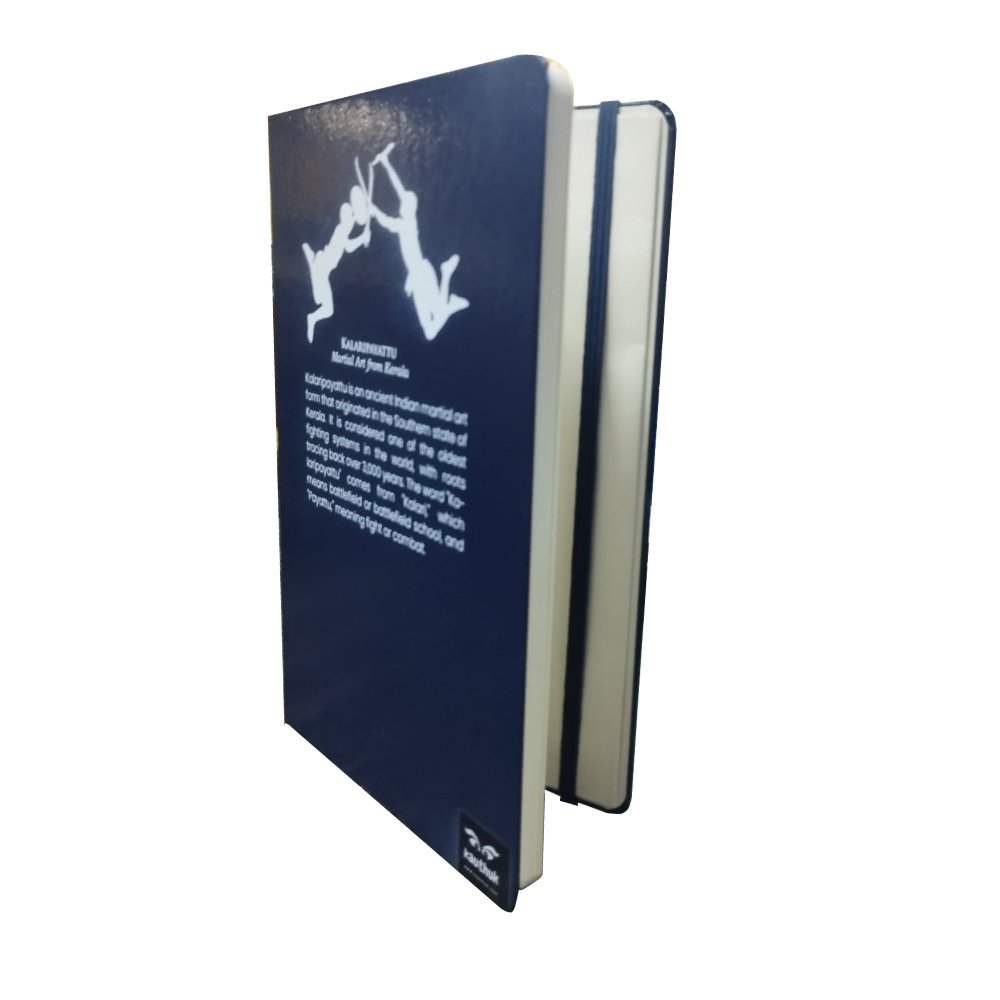 Kalaripayattu Theme Hardbound Journals A5 size for Souvenir Gifting (Navy Blue Cover) thumbnail 3